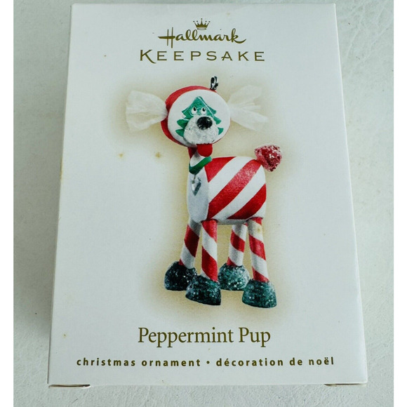 Hallmark Keepsake Ornament Peppermint Pup Puppy Christmas 2007 New - Picture 1 of 5